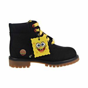 Timberland X SpongeBob 6' Inch Premium WP Boots Little Kids' Black TB0A256R sz 3